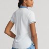 White Women’s Ralph Lauren Tailored Fit Jersey Polo Shirts White Women’s Ralph Lauren Tailored Fit Jersey Polo Shirts