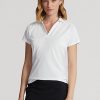 White Women’s Ralph Lauren Tailored Fit Piqué Polo Shirts White Women’s Ralph Lauren Tailored Fit Piqué Polo Shirts