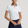 White Women’s Ralph Lauren Tailored Fit Quarter-Zip Polo Shirts White Women’s Ralph Lauren Tailored Fit Quarter-Zip Polo Shirts
