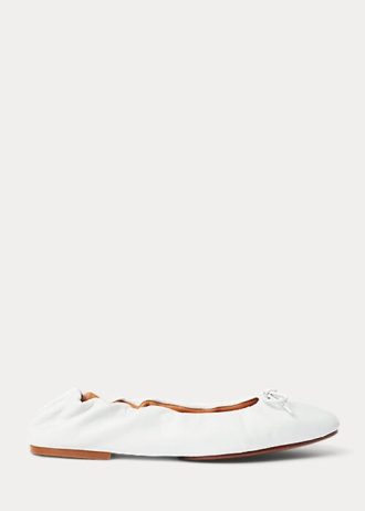 White Women’s Ralph Lauren The Pony Ballet Flat Shoes