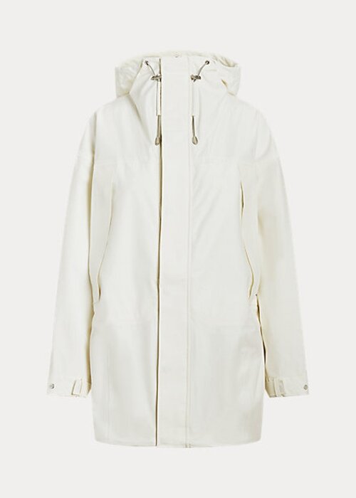 White Women’s Ralph Lauren Water-Resistant Hooded Windbreaker White Women’s Ralph Lauren Water-Resistant Hooded Windbreaker
