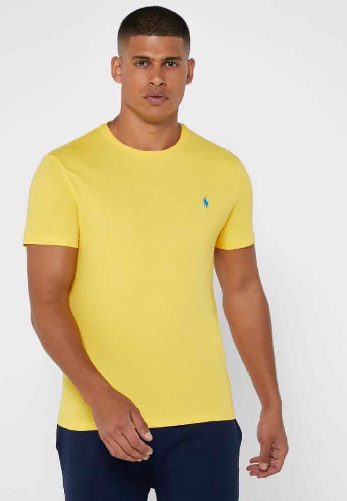 Yellow Men’s Ralph Lauren Chest Logo Crew Neck T Shirts Yellow Men’s Ralph Lauren Chest Logo Crew Neck T Shirts