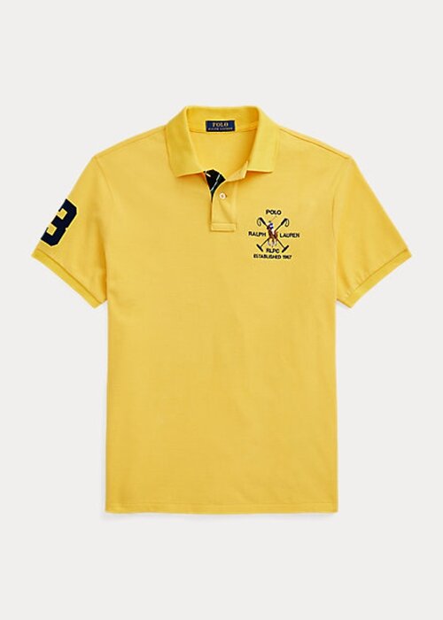 Yellow Men’s Ralph Lauren Classic Fit Crest Mesh Polo Shirts Yellow Men’s Ralph Lauren Classic Fit Crest Mesh Polo Shirts