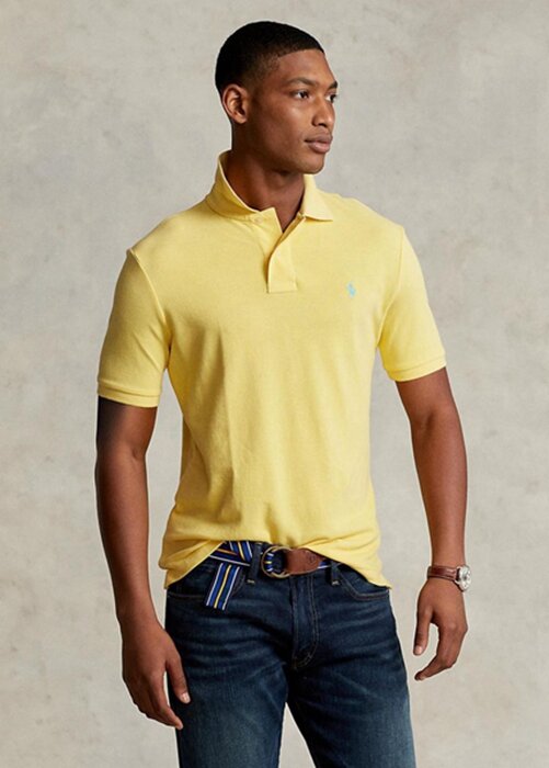 Yellow Men’s Ralph Lauren Custom Slim Fit Mesh Polo Shirts Yellow Men’s Ralph Lauren Custom Slim Fit Mesh Polo Shirts