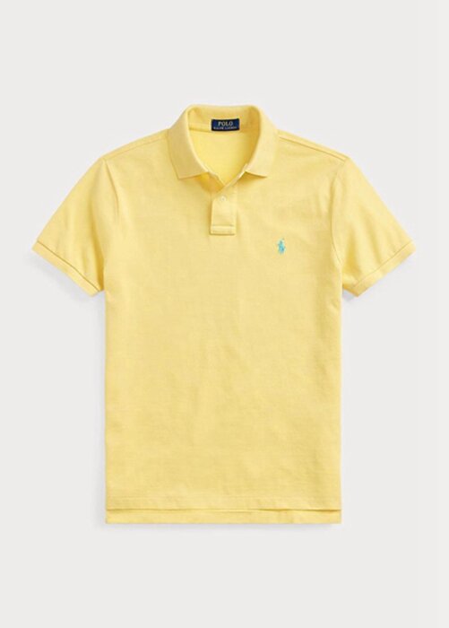 Yellow Men’s Ralph Lauren Custom Slim Fit Mesh Polo Shirts Yellow Men’s Ralph Lauren Custom Slim Fit Mesh Polo Shirts