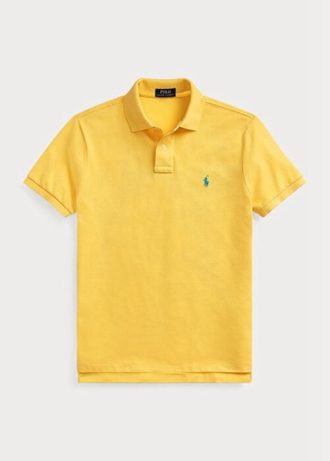 Yellow Men’s Ralph Lauren Custom Slim Fit Mesh Polo Shirts Yellow Men’s Ralph Lauren Custom Slim Fit Mesh Polo Shirts