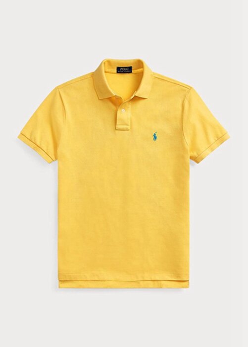 Yellow Men’s Ralph Lauren Custom Slim Fit Mesh Polo Shirts Yellow Men’s Ralph Lauren Custom Slim Fit Mesh Polo Shirts