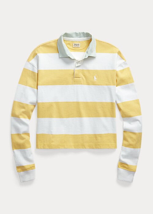 Yellow Women’s Ralph Lauren Striped Cropped Jersey Rugby Shirts Yellow Women’s Ralph Lauren Striped Cropped Jersey Rugby Shirts