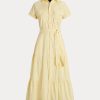Yellow Women’s Ralph Lauren Belted Tiered Dress Yellow Women’s Ralph Lauren Belted Tiered Dress