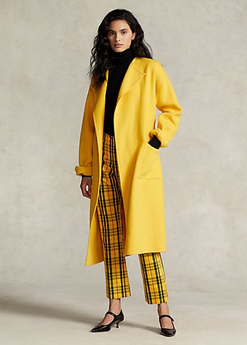 Yellow Women’s Ralph Lauren Double-Faced Wool-Blend Wrap Coats Yellow Women’s Ralph Lauren Double-Faced Wool-Blend Wrap Coats