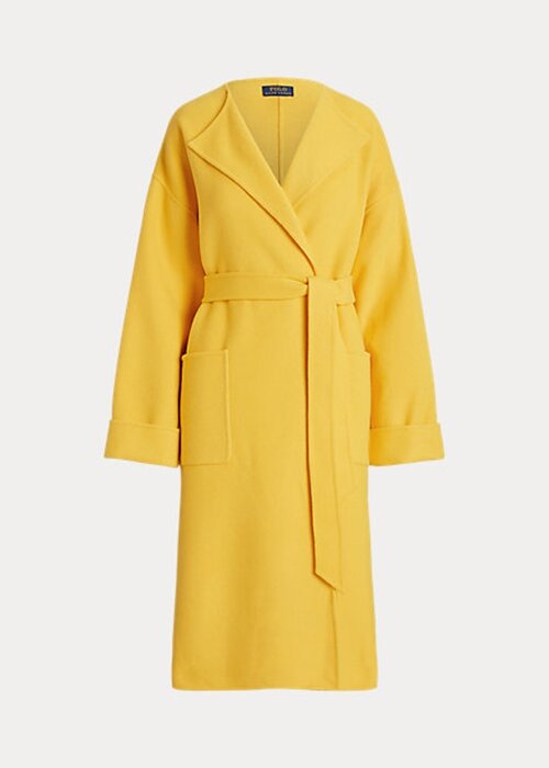 Yellow Women’s Ralph Lauren Double-Faced Wool-Blend Wrap Coats Yellow Women’s Ralph Lauren Double-Faced Wool-Blend Wrap Coats