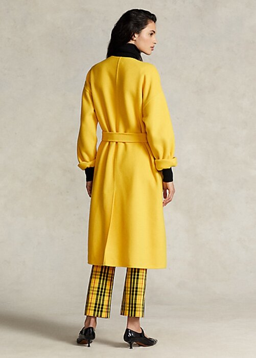 Yellow Women’s Ralph Lauren Double-Faced Wool-Blend Wrap Coats Yellow Women’s Ralph Lauren Double-Faced Wool-Blend Wrap Coats