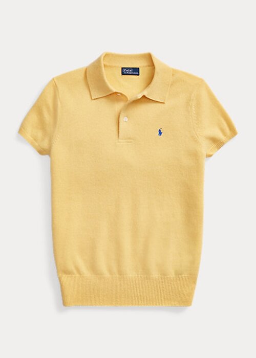 Yellow Women’s Ralph Lauren Slim Fit Cashmere Polo Shirts Yellow Women’s Ralph Lauren Slim Fit Cashmere Polo Shirts